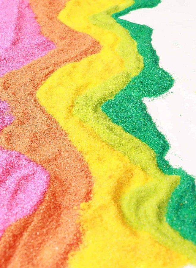 Rangoli Colors 500 Gram Each Craft and Terrarium Decorative Assorted Colored Sand Arts & Crafts, Sand Play DIY Drawing Sandbox Wedding Sand for Decorations and Crafty Collection Pack of 6 - Image 3